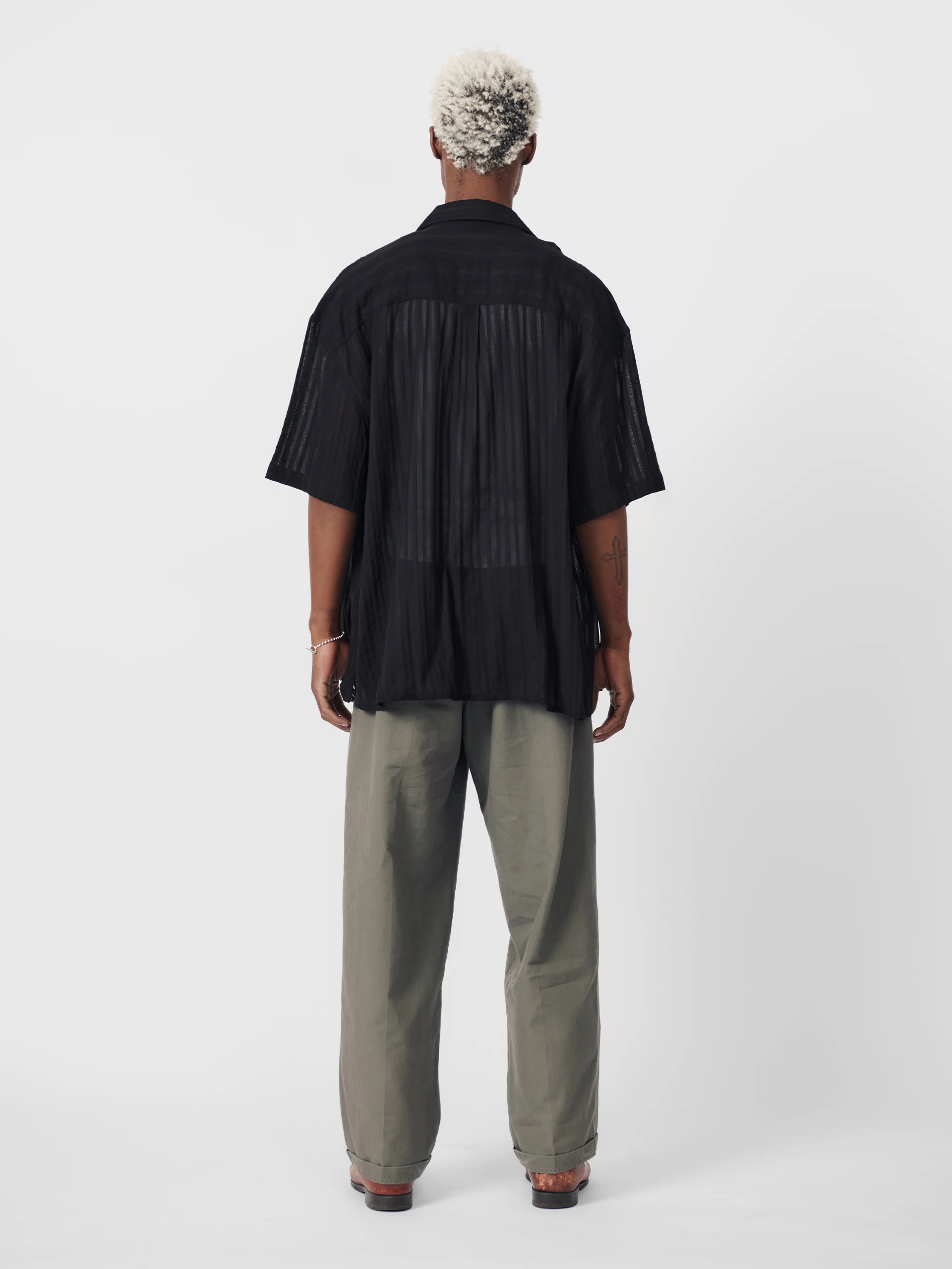 BEACH BRAINS Boxy SS Shirt Sheer Black - Image 4