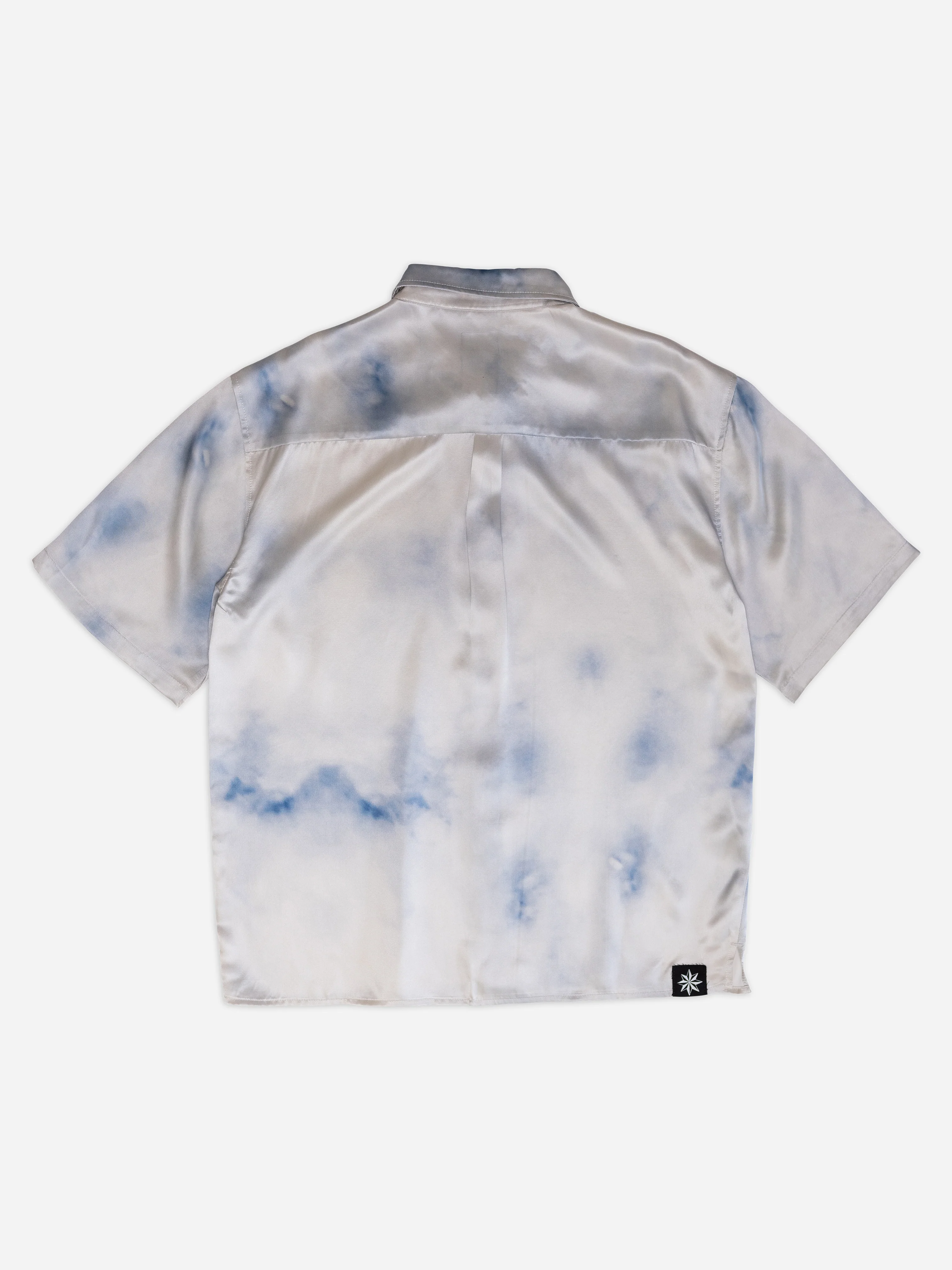 BEACH BRAINS Cloud Silk Shirt Ivory Blue - Image 5