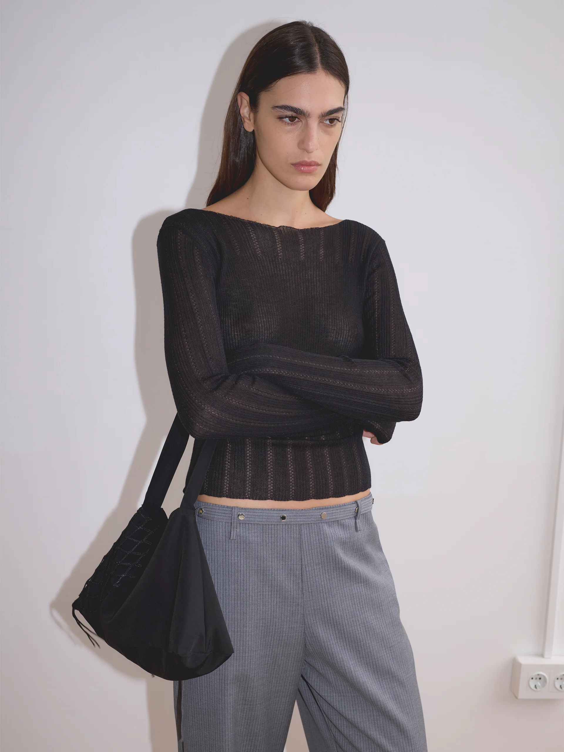 Deiji Net Contrast Bag Black - Image 3