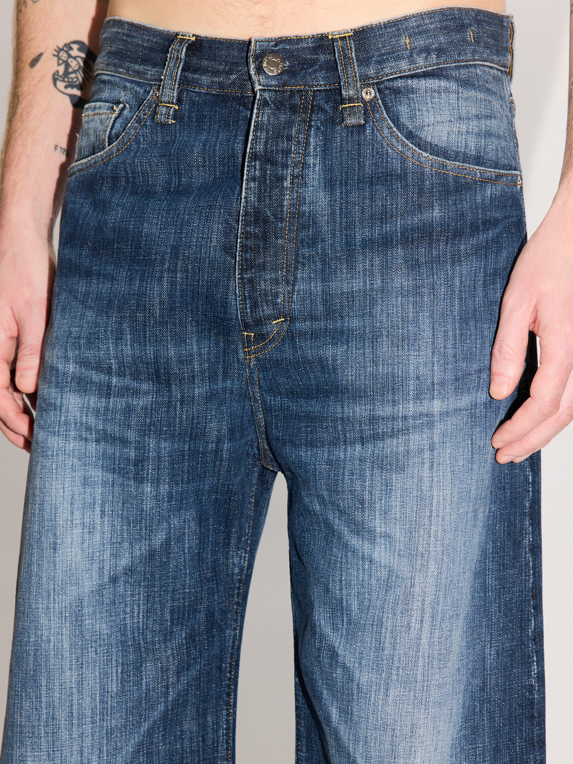 HOPE Skid Jeans Streaky Dark Blue - Image 6