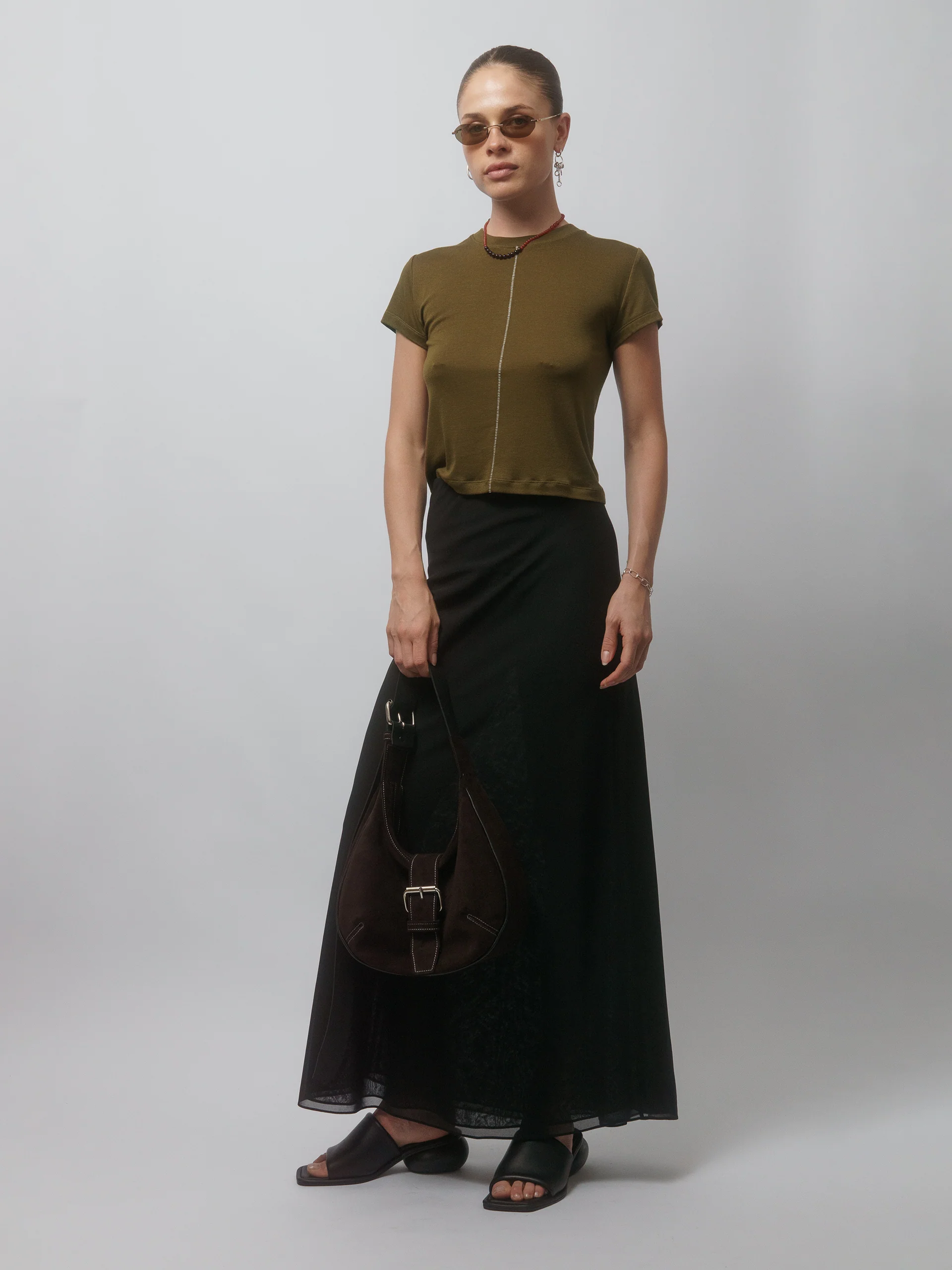 The Lair Apparel Matilda Ladder Stitch Tee Forest - Image 6