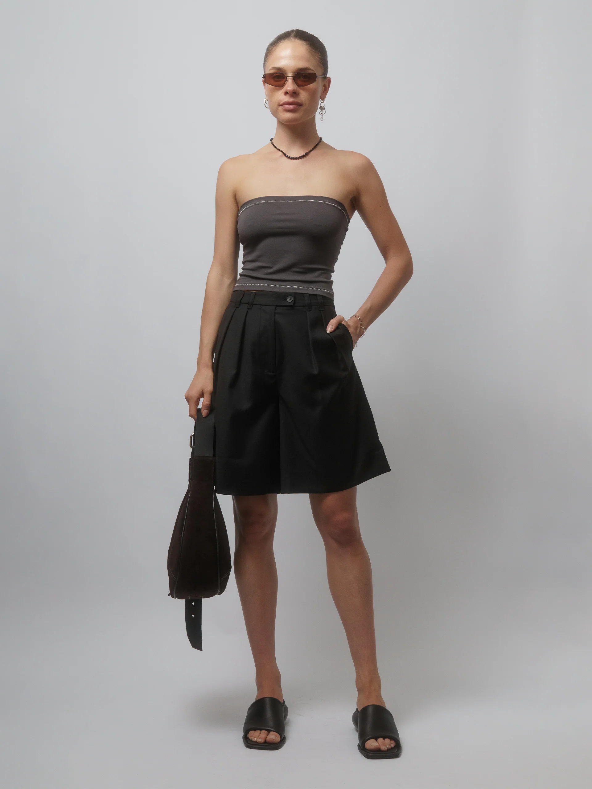 The Lair Apparel Otis Longline Tailored Short Black - Image 6