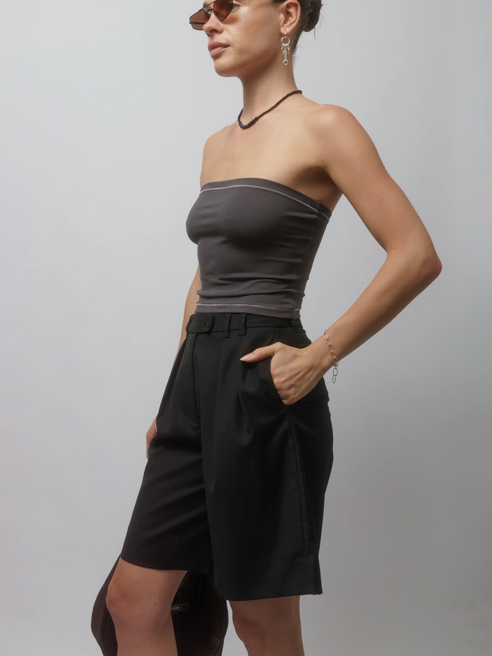 The Lair Apparel Otis Longline Tailored Short Black - Image 7