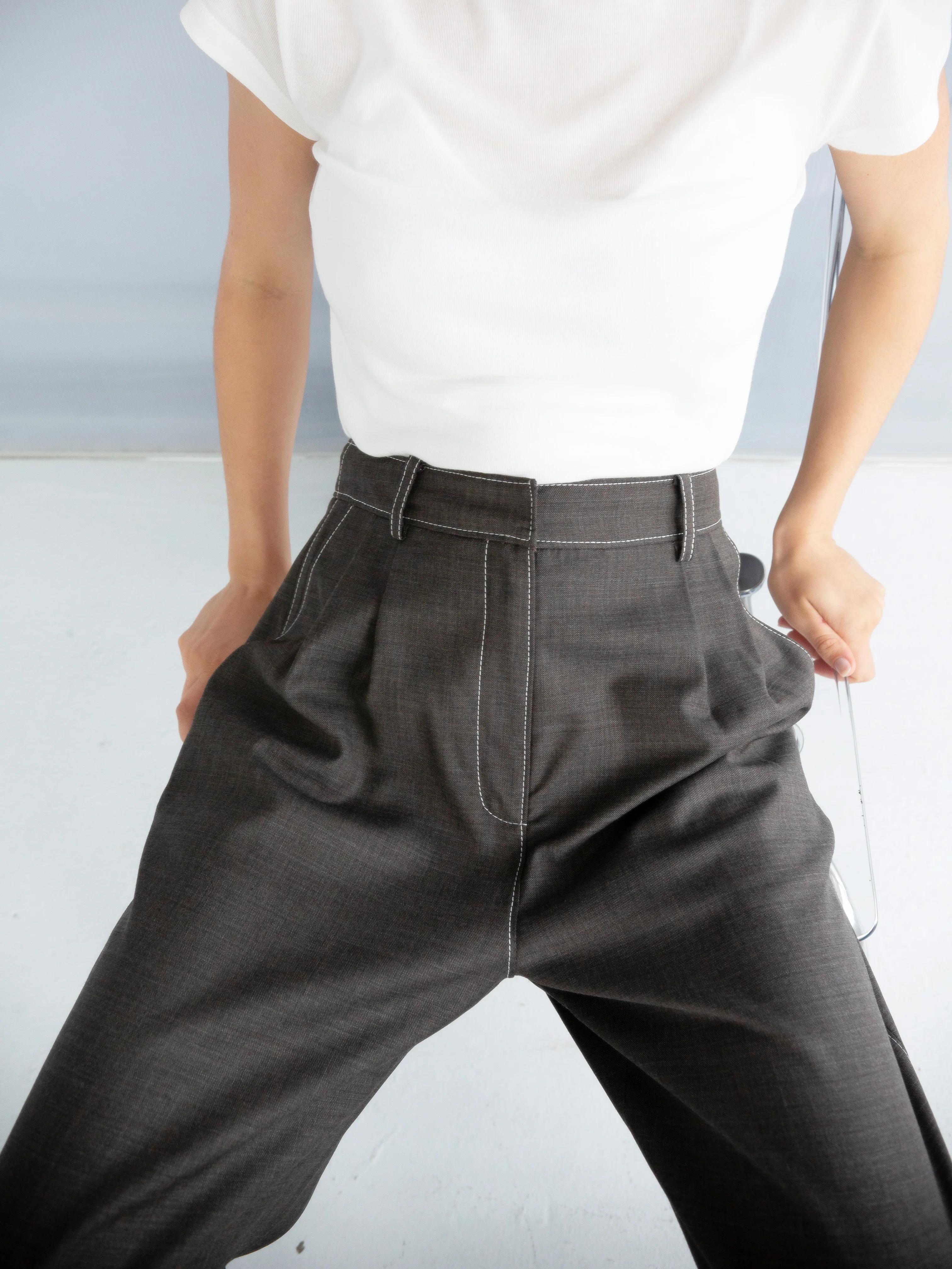 The Lair Apparel Romy Stitch Trouser Dark Brindle - Image 3