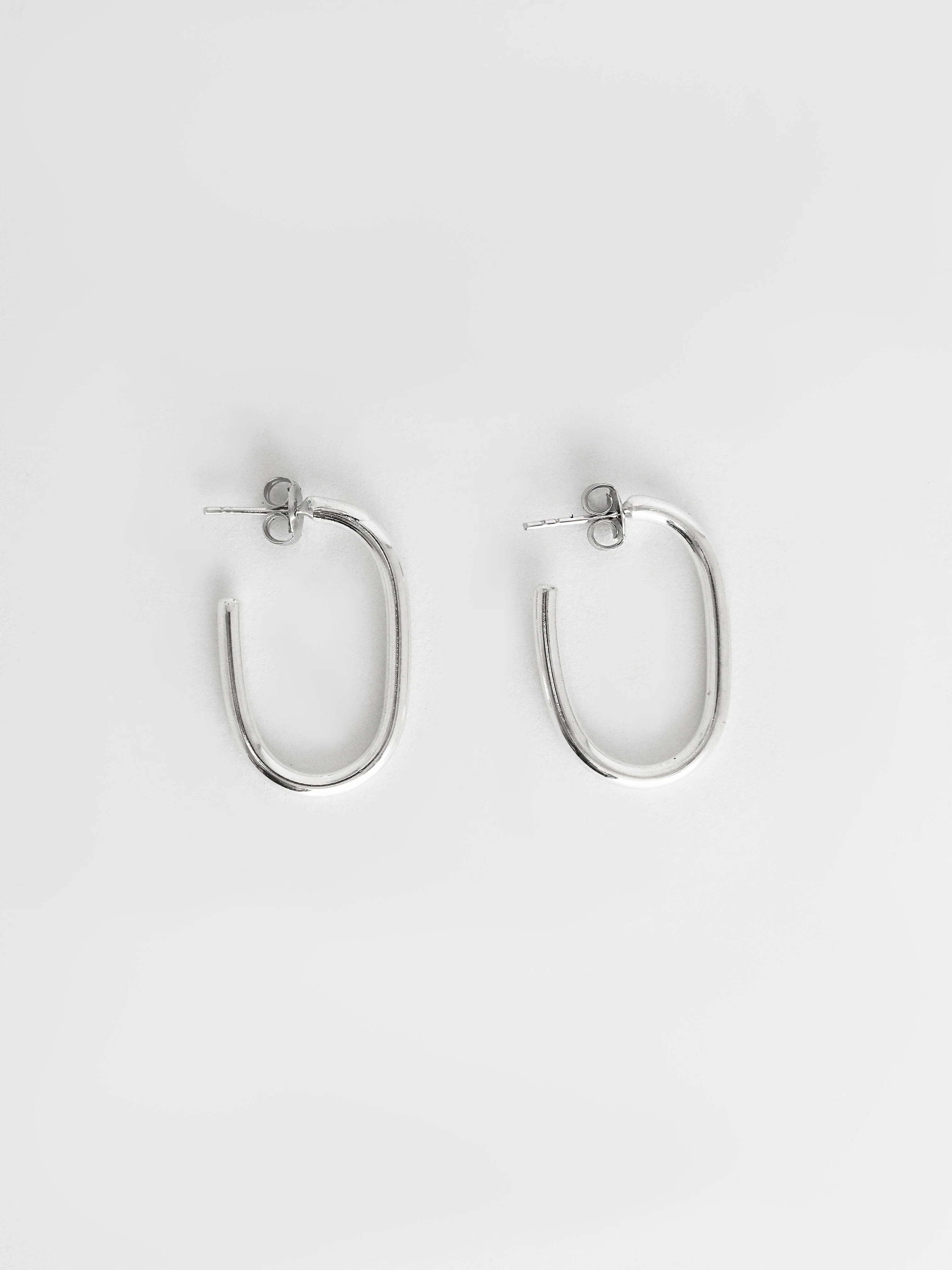 The Lair Jewellery Noguchi Hoops Large Silver - Image 7