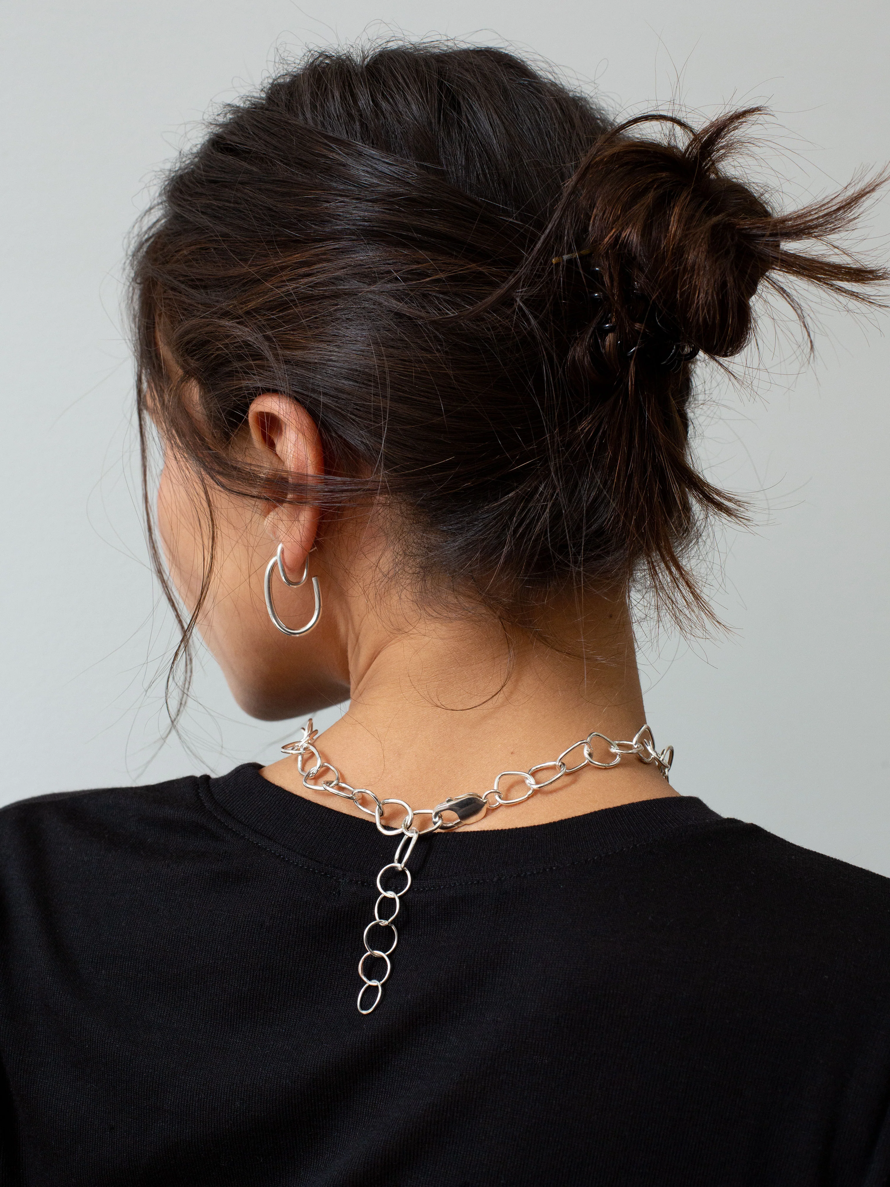 The Lair Jewellery Noguchi Hoops Small Silver - Image 3