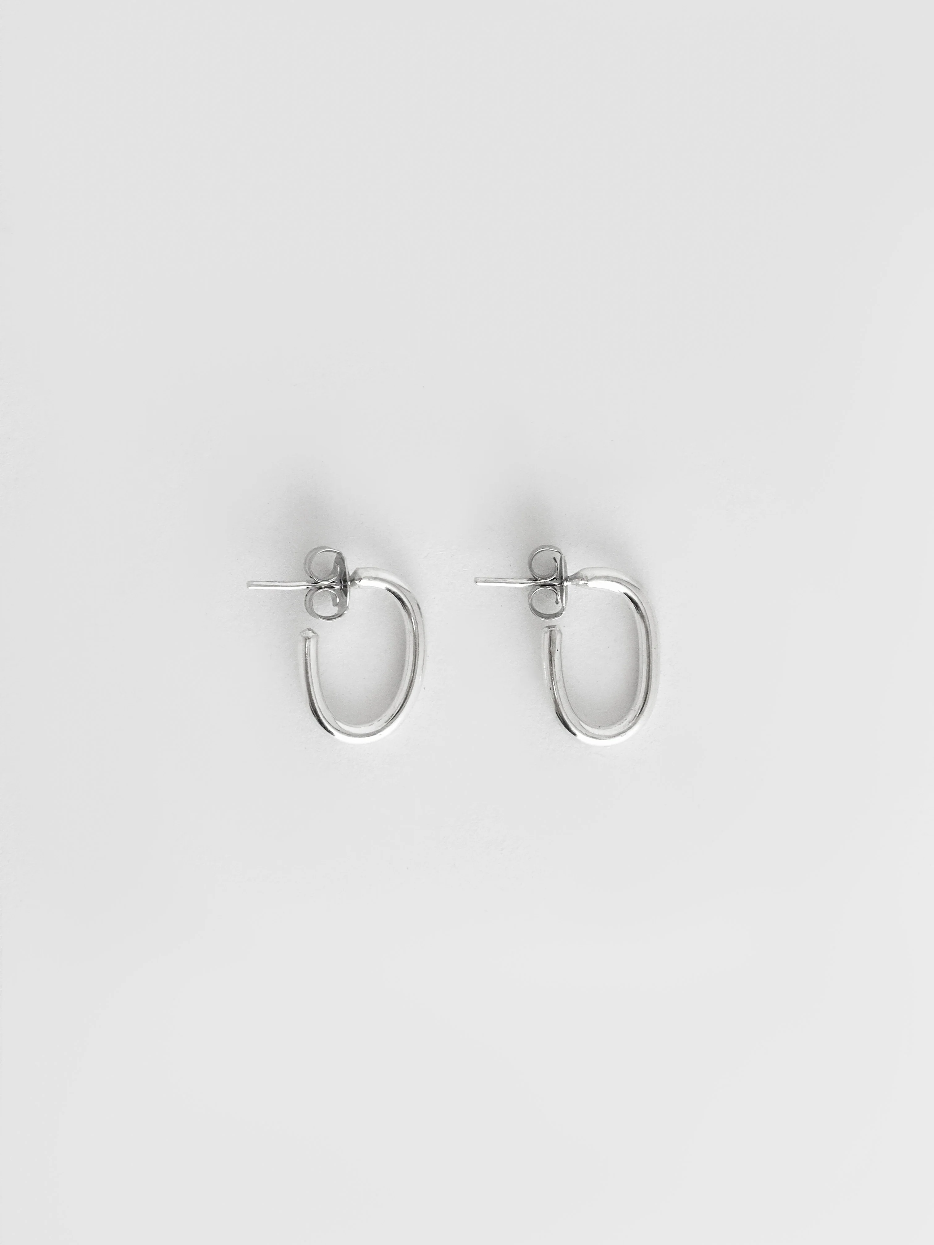 The Lair Jewellery Noguchi Hoops Small Silver - Image 4