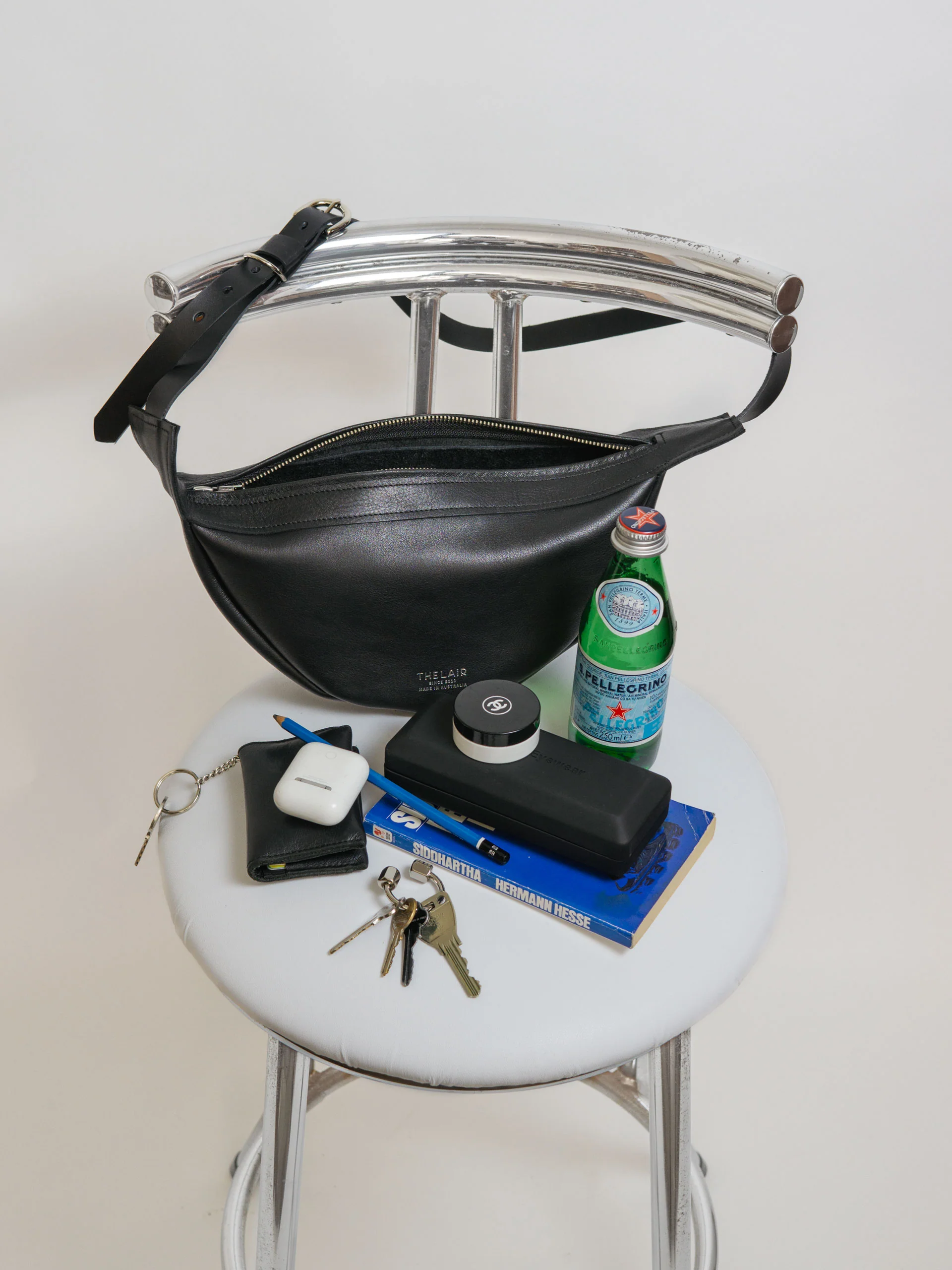 The Lair Slouch Zipper Bag Large Black Silver - Image 3