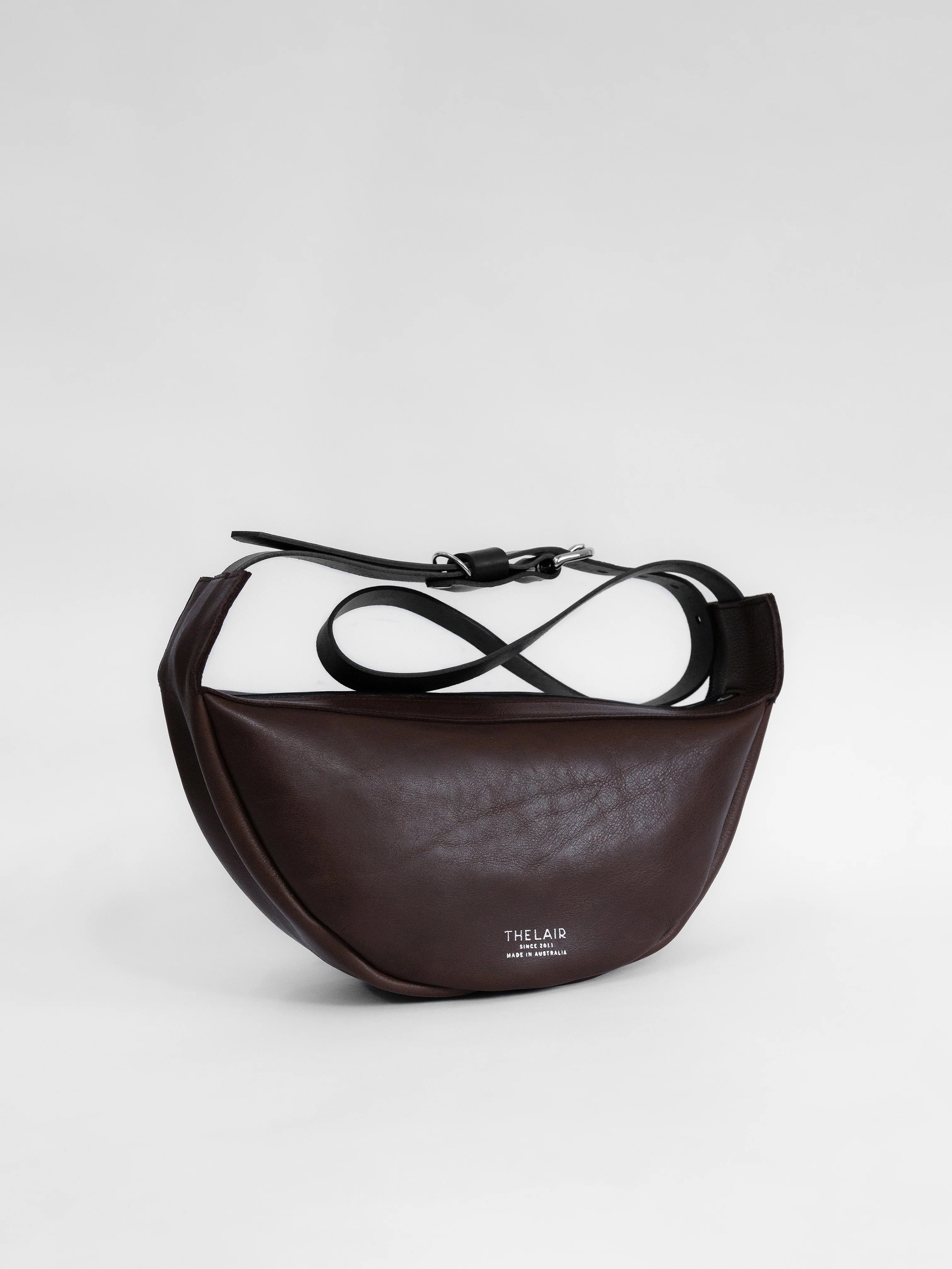 The Lair Slouch Zipper Bag Large Mahogany Silver - Image 3