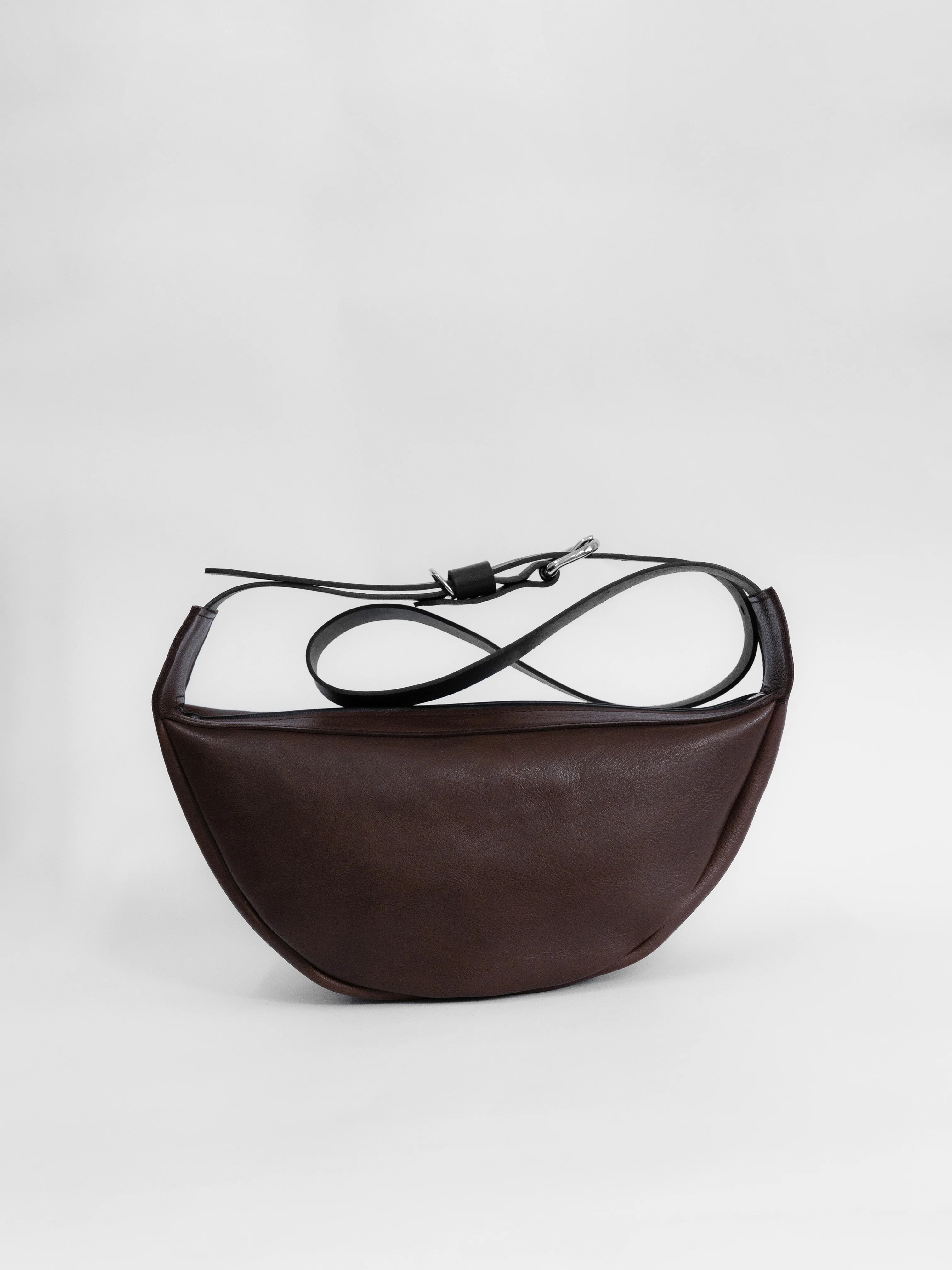 The Lair Slouch Zipper Bag Large Mahogany Silver - Image 5