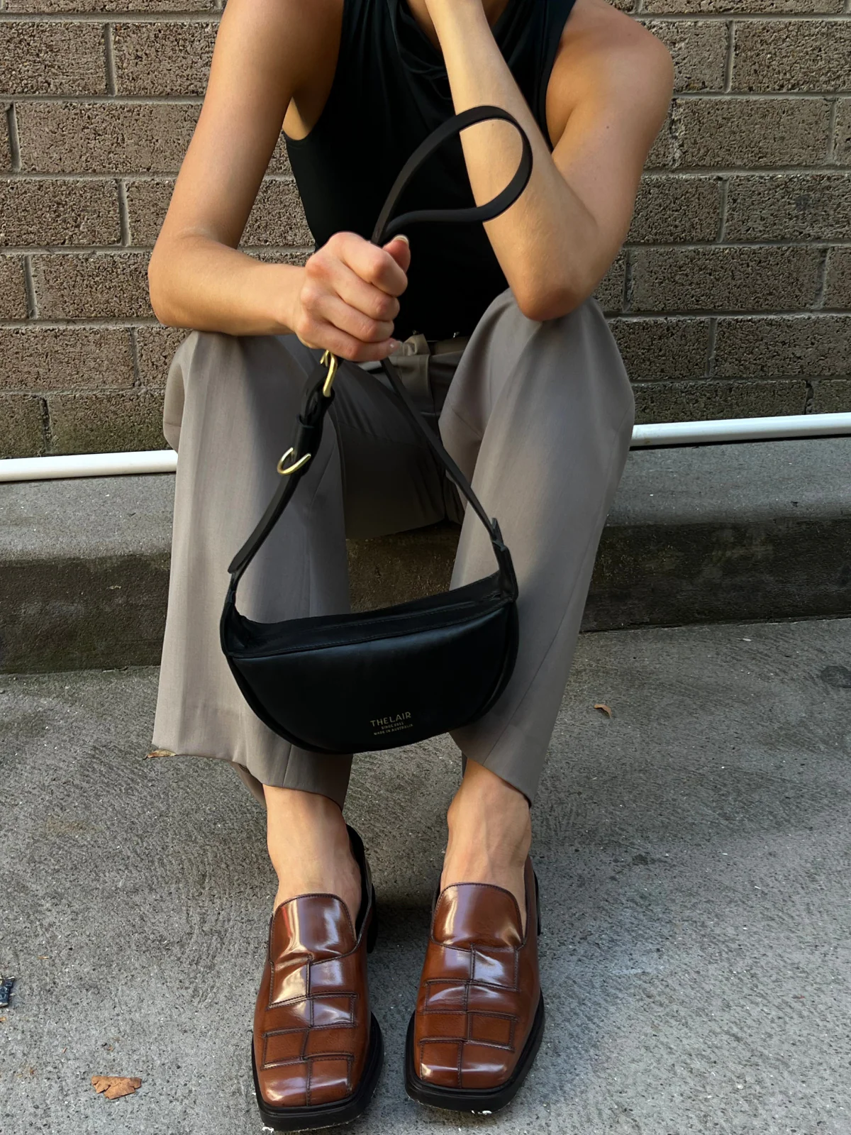 The Lair Slouch Zipper Bag Mini Black Gold - Image 6